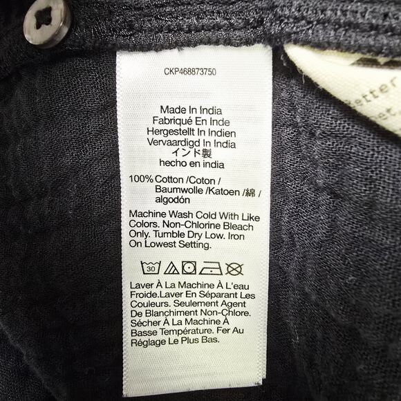 Madewell Dress Size 8 Black Lightspun Gauze Tiered Button Front Midi Pockets - Picture 11 of 16